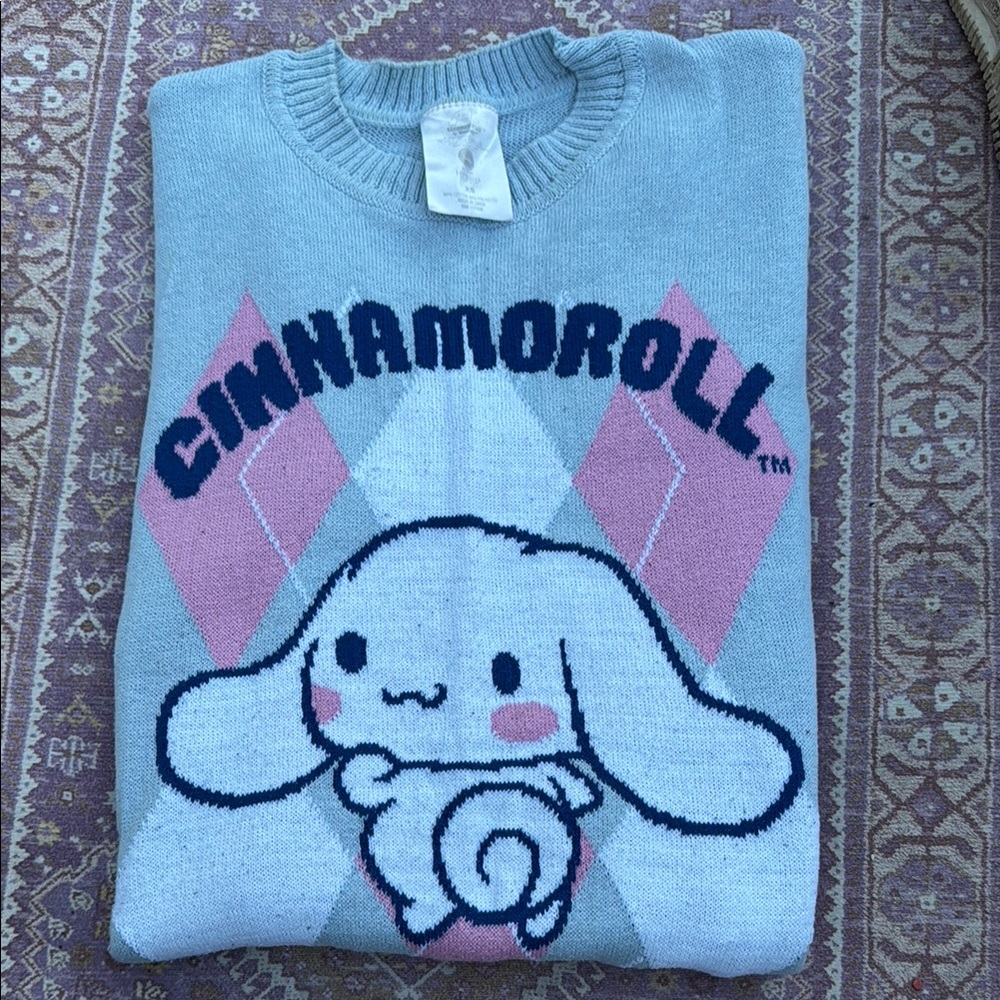 Sanrio Cinnamoroll Kids Sweater - Blue and Pink
